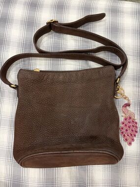 Coach brown nubuc leather crossbody bucket bag RARE made in Italy
